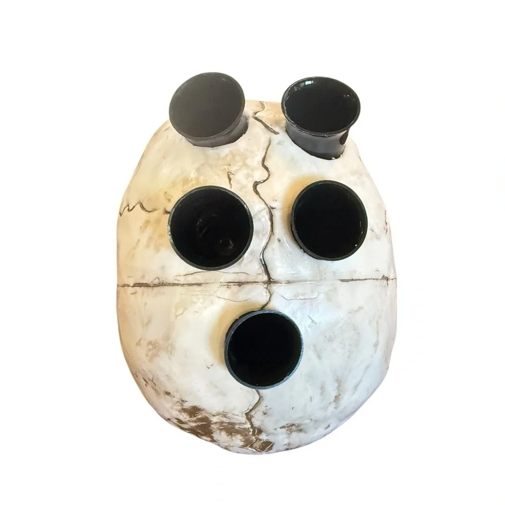 Skull with 5 vials for shots EUC Decor